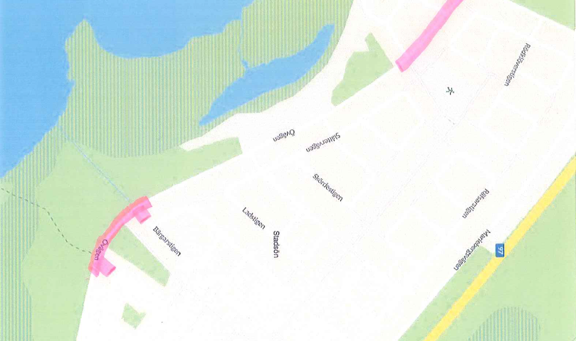 Karta över vatten och avloppsarbete Övägen, Gammelstad Luleå
